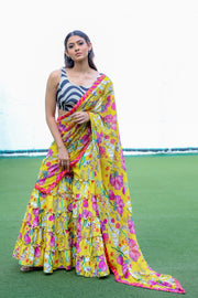 Blossom Saree Pallazo Set